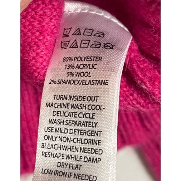 Ruby Moon Womens Cropped Pink Merry Pink Sweater Size Large Wool Blend - Picture 4 of 6